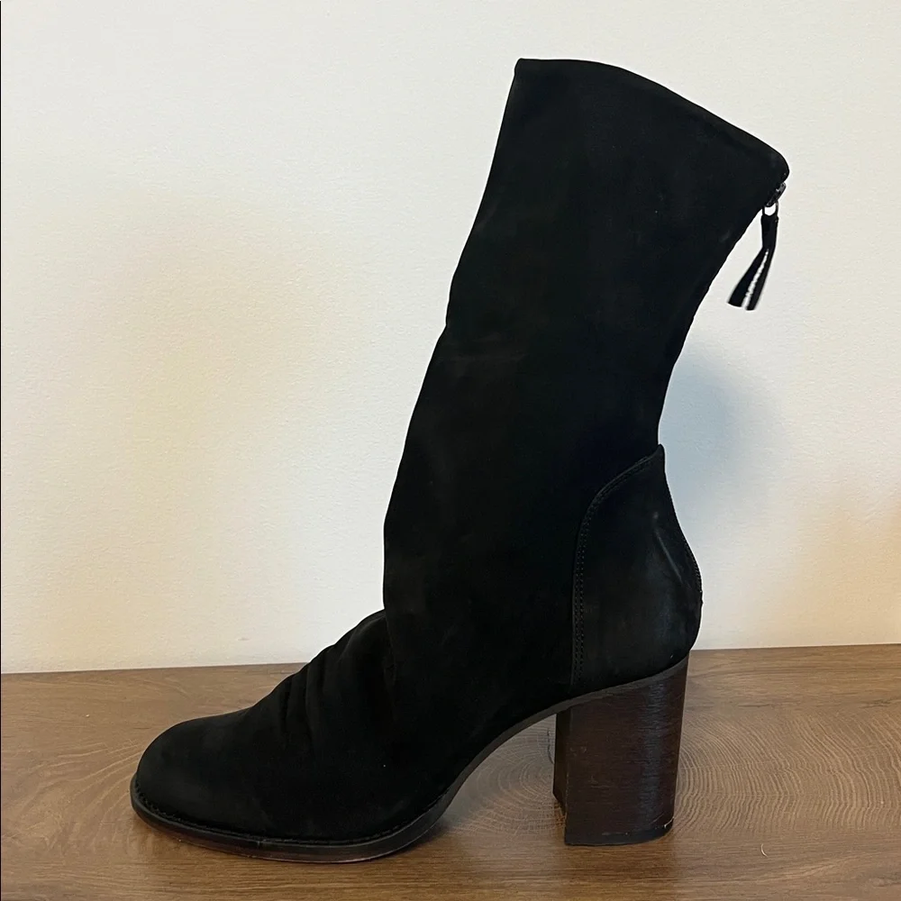 Free People Elle Block Heel Boots Black US 11